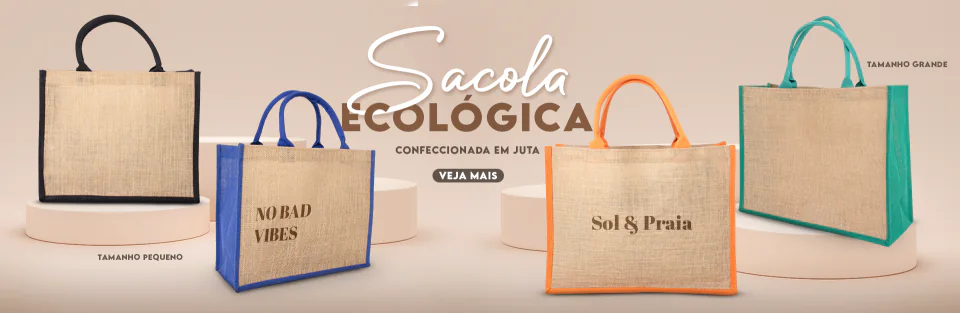 Banner promocional de sacolas coloridas