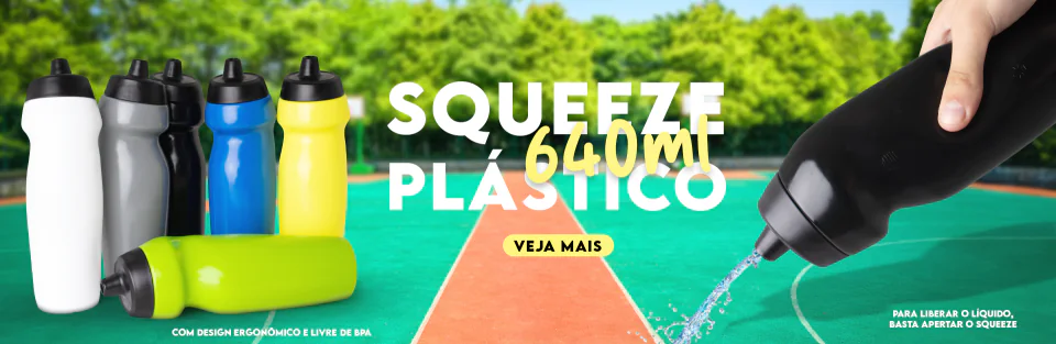 Banner promocional de squeeze plástica de 640 ml