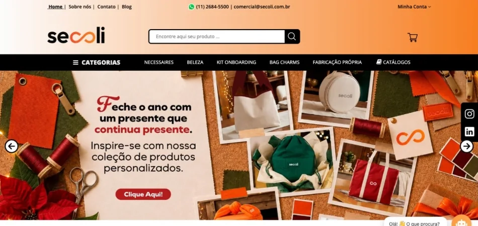 Projeto de site Secoli desenvolvido com solução AJWS